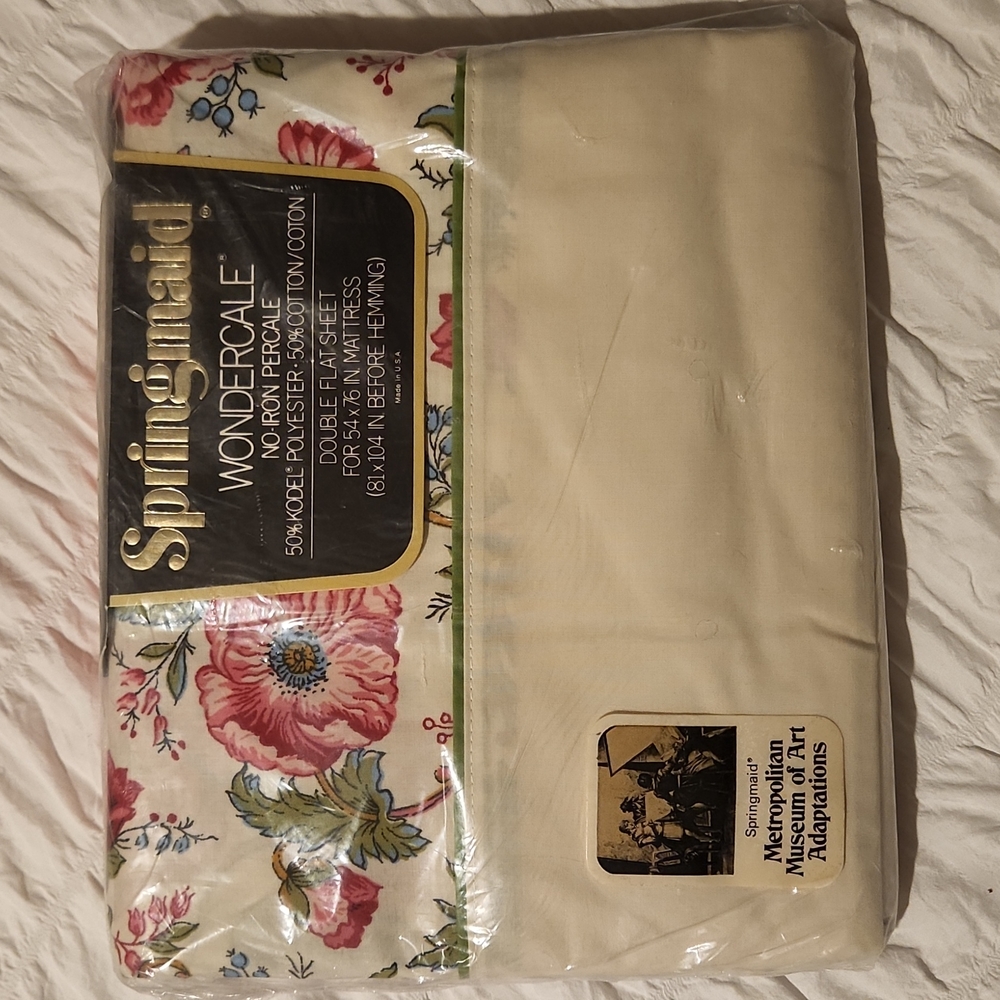 Vintage Springmaid Wondercale Double Flat Sheet Metropolitan Museum of Art